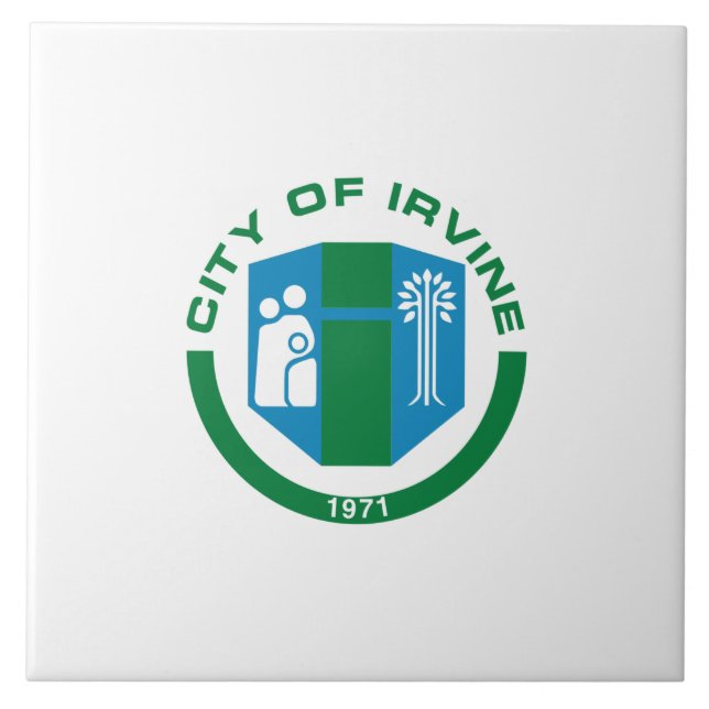 Azulejo De Cerâmica Bandeira de Irvine (Califórnia) (Frente)