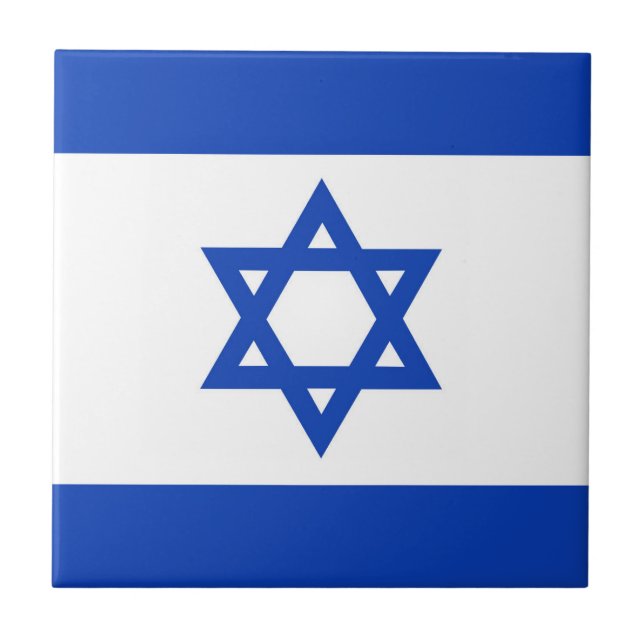 Azulejo De Cerâmica bandeira de Israel (Frente)