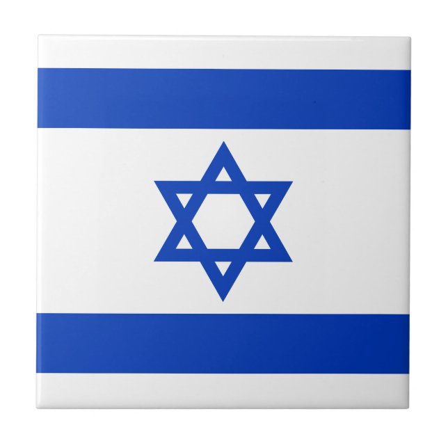 Azulejo De Cerâmica bandeira de Israel (Frente)