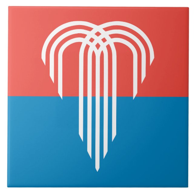 Azulejo De Cerâmica Bandeira de Kansas City (Missouri) (Frente)