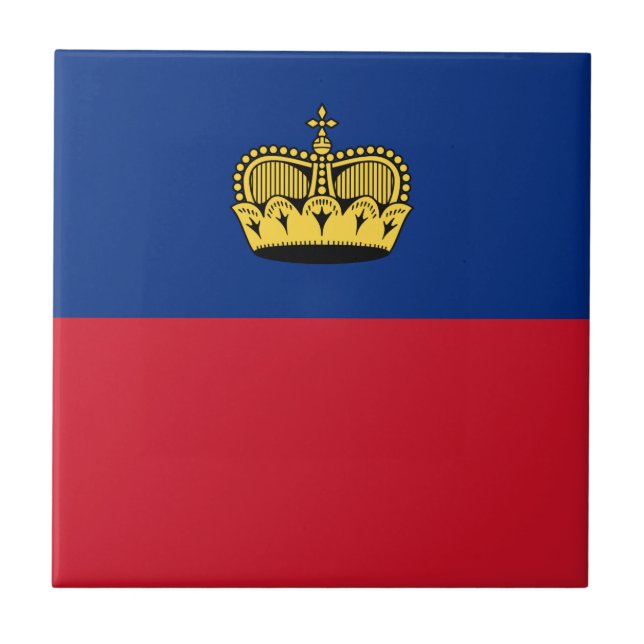 Azulejo De Cerâmica Bandeira de Liechtenstein (Frente)