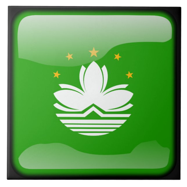 Azulejo De Cerâmica Bandeira de Macau (Frente)