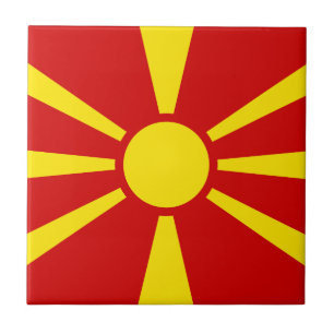 Azulejo De Cerâmica Bandeira de Macedónia