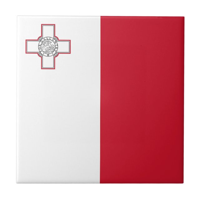 Azulejo De Cerâmica Bandeira de Malta (Frente)
