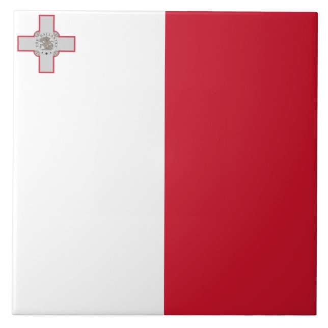 Azulejo De Cerâmica Bandeira de Malta (Frente)