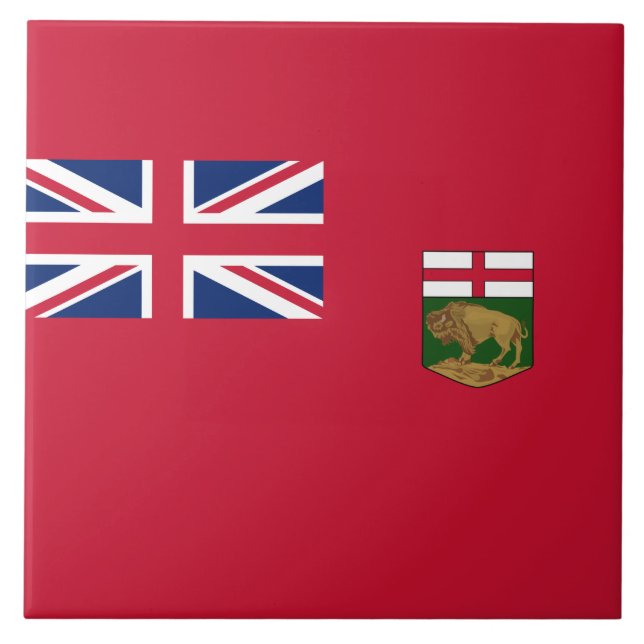 Azulejo De Cerâmica Bandeira de Manitoba (Frente)