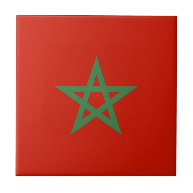 Azulejo De Cerâmica Bandeira de Marrocos (Frente)