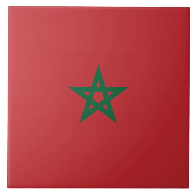 Azulejo De Cerâmica Bandeira de Marrocos (Frente)