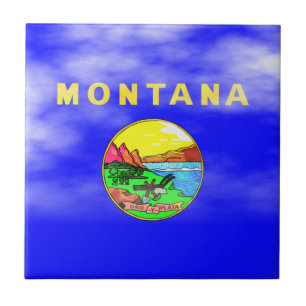 AZULEJO DE CERÂMICA BANDEIRA DE MONTANA