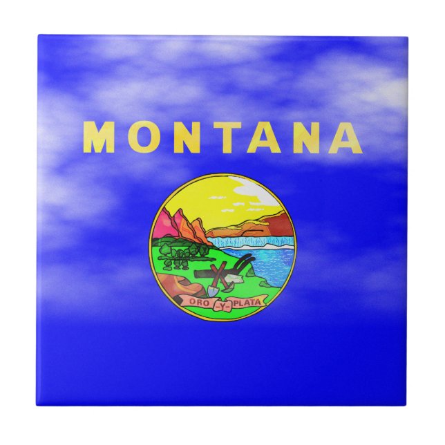 AZULEJO DE CERÂMICA  BANDEIRA DE MONTANA (Frente)