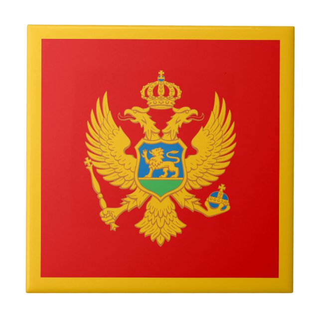 Azulejo De Cerâmica Bandeira de Montenegro (Frente)
