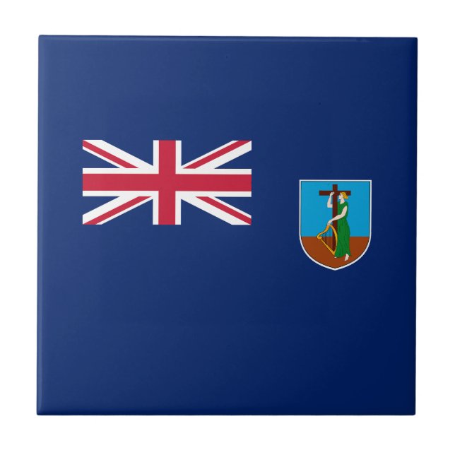 Azulejo De Cerâmica Bandeira de Montserrat (Frente)
