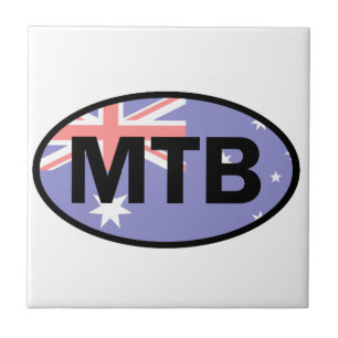 Azulejo De Cerâmica Bandeira de Mountain Biking na Austrália