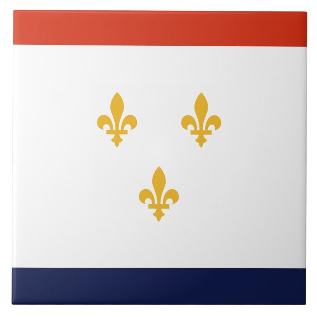 Azulejo De Cerâmica Bandeira de Nova Orleans (Louisiana, EUA) (Frente)