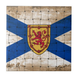 Azulejo De Cerâmica Bandeira de Nova Scotia Distorcida