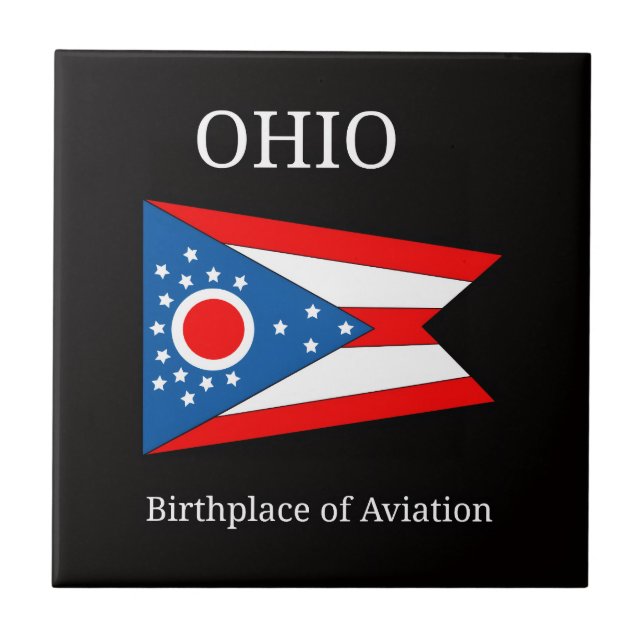Azulejo De Cerâmica Bandeira de Ohio (Frente)