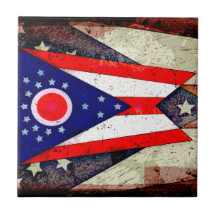 AZULEJO DE CERÂMICA  BANDEIRA DE OHIO