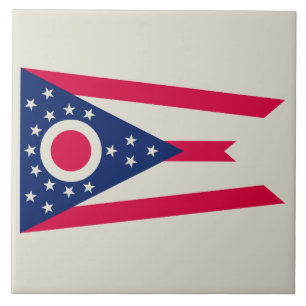 Azulejo De Cerâmica Bandeira de Ohio: A Bandeira do Estado Buckeye
