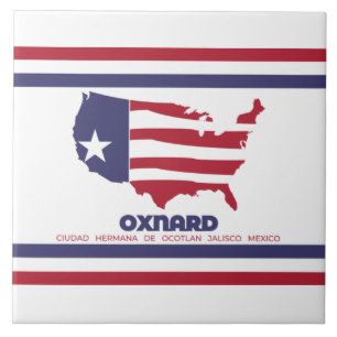 Azulejo De Cerâmica Bandeira de Oxnard (Califórnia)