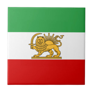 Azulejo De Cerâmica Bandeira de Persia/Irã (1964-1980)