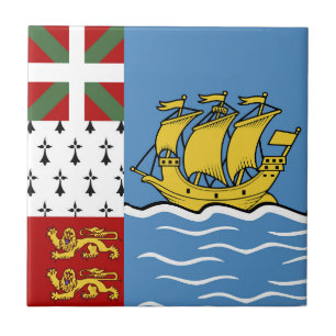 Azulejo De Cerâmica Bandeira de Pierre e Miquelon santo