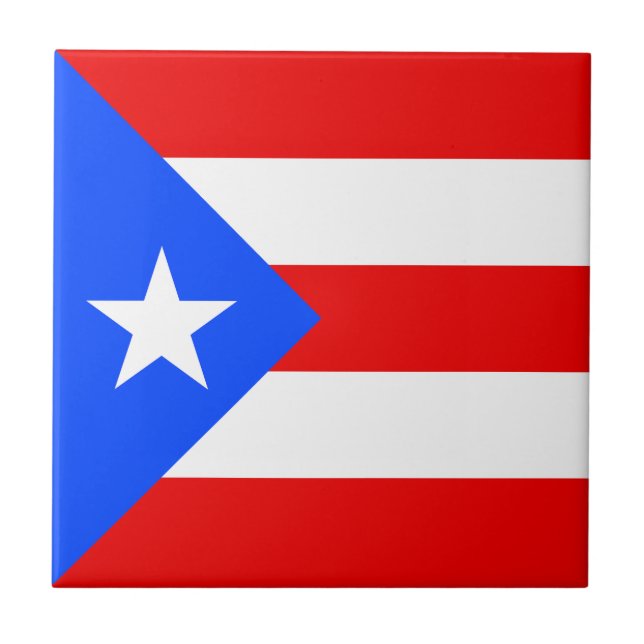 Azulejo De Cerâmica Bandeira de Porto Rico (Frente)