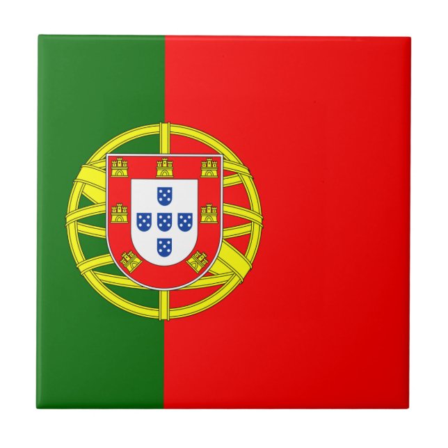 Azulejo De Cerâmica Bandeira de Portugal (Frente)