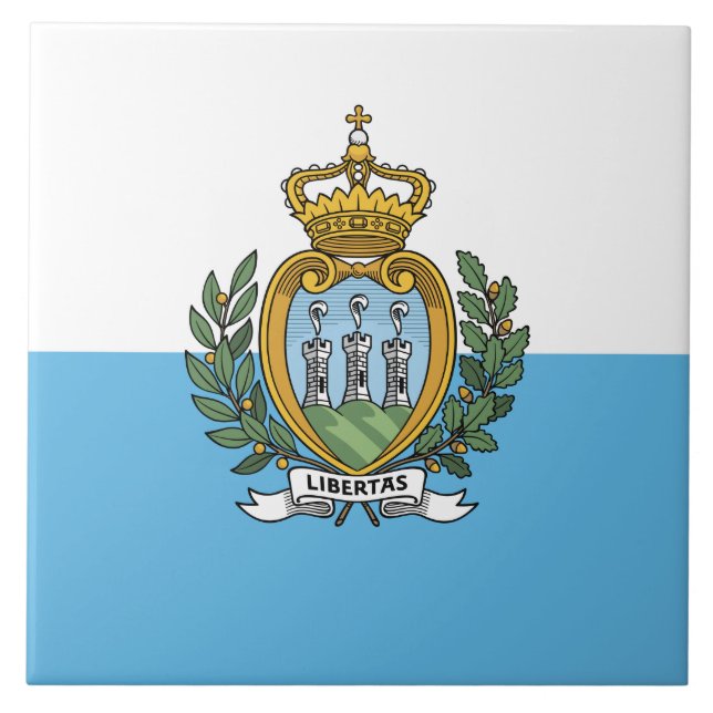 Azulejo De Cerâmica Bandeira de São Marino (Frente)