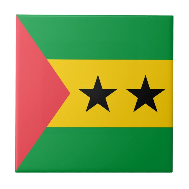 Azulejo De Cerâmica Bandeira de São Tomé e Príncipe (Frente)