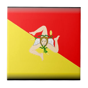 Azulejo De Cerâmica Bandeira de Sicília (Italia)