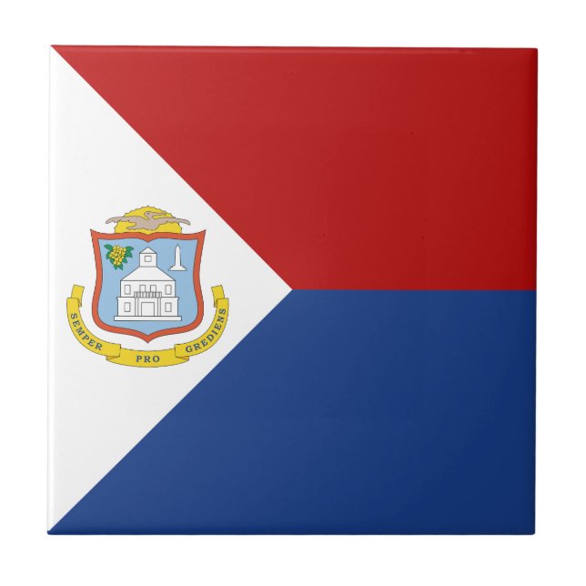 Azulejo De Cerâmica Bandeira de Sint Maarten (Frente)