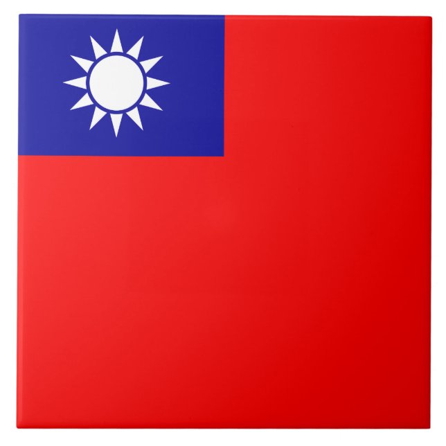Azulejo De Cerâmica Bandeira de Taiwan (Frente)