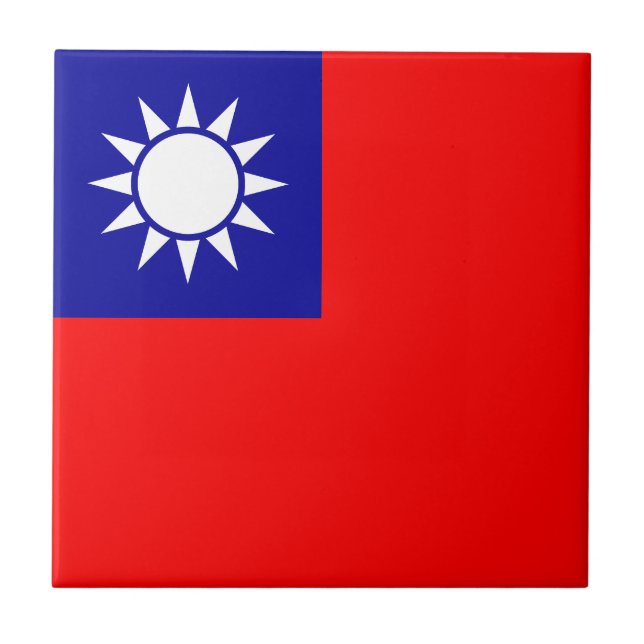 Azulejo De Cerâmica Bandeira de Taiwan (Frente)