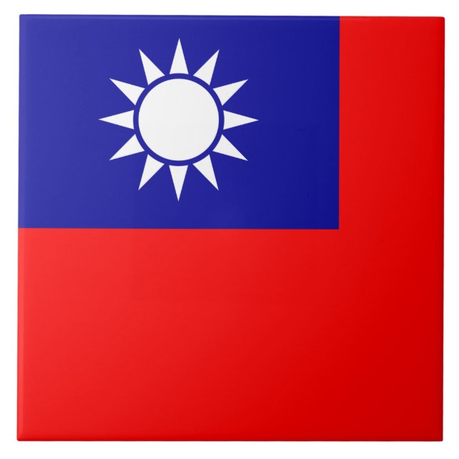 Azulejo De Cerâmica Bandeira de Taiwan: República da China, Taipé Chin (Frente)