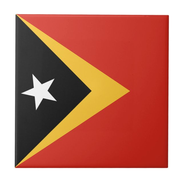 Azulejo De Cerâmica Bandeira de Timor Leste (Frente)