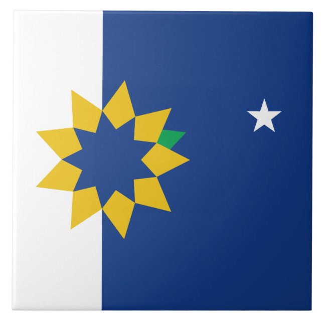 Azulejo De Cerâmica Bandeira de Topeka (Kansas) (Frente)