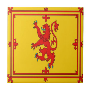 Azulejo De Cerâmica Bandeira desenfreado do leão vermelho de Scotland