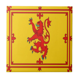 Azulejo De Cerâmica Bandeira desenfreado do leão vermelho de Scotland