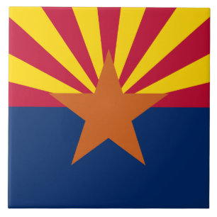Azulejo De Cerâmica Bandeira do Arizona: Estrela Cadente Sol, O Estado