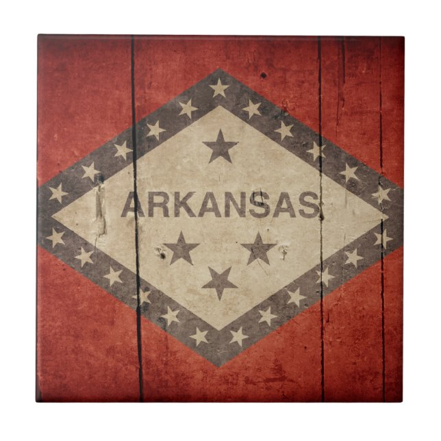 Azulejo De Cerâmica Bandeira do Arkansas resistente (Frente)