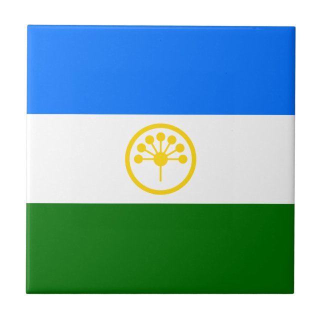 Azulejo De Cerâmica Bandeira do Bashkortostan (Frente)