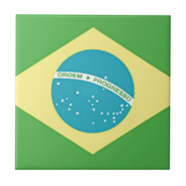 Azulejo De Cerâmica Bandeira do Brasil (Frente)
