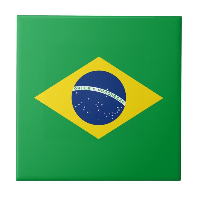 Azulejo De Cerâmica Bandeira do Brasil Patriótico (Frente)