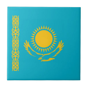 Azulejo De Cerâmica Bandeira do Cazaquistão