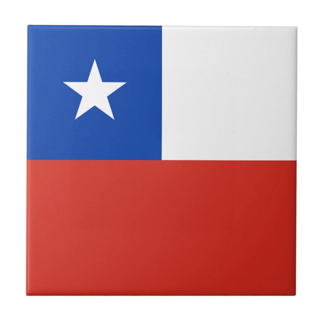 Azulejo De Cerâmica Bandeira do Chile (Frente)