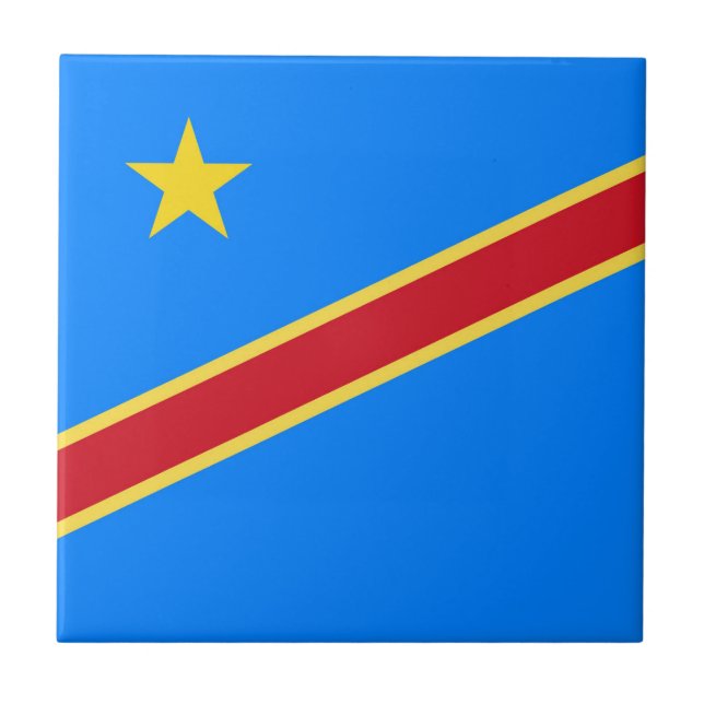Azulejo De Cerâmica Bandeira do Congo (Frente)