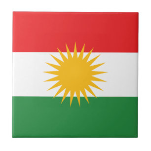 Azulejo De Cerâmica Bandeira do Curdistão (Curdistão de Alay ou Alay