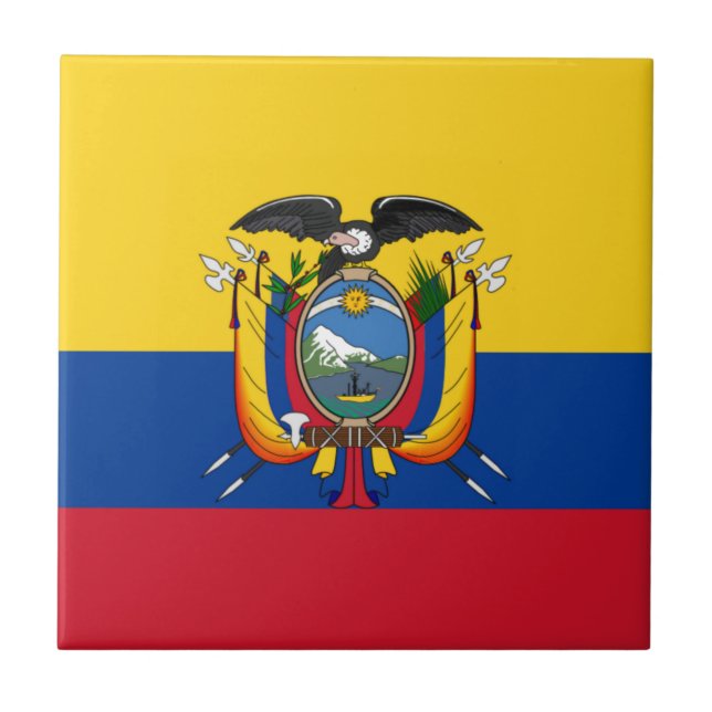 Azulejo De Cerâmica Bandeira do Equador (Frente)