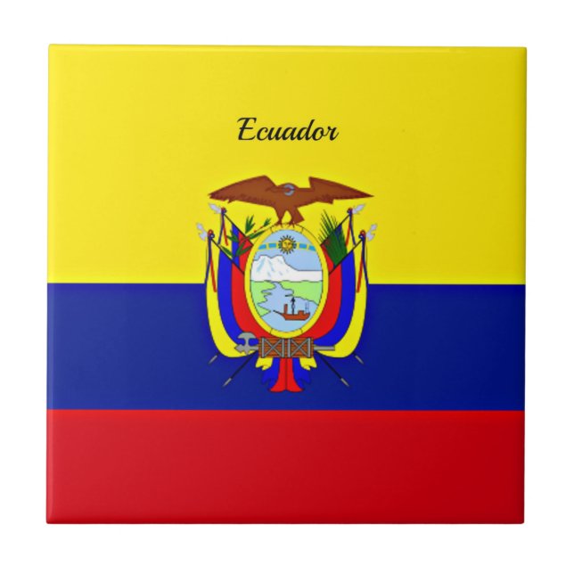 Azulejo De Cerâmica Bandeira do Equador (Frente)