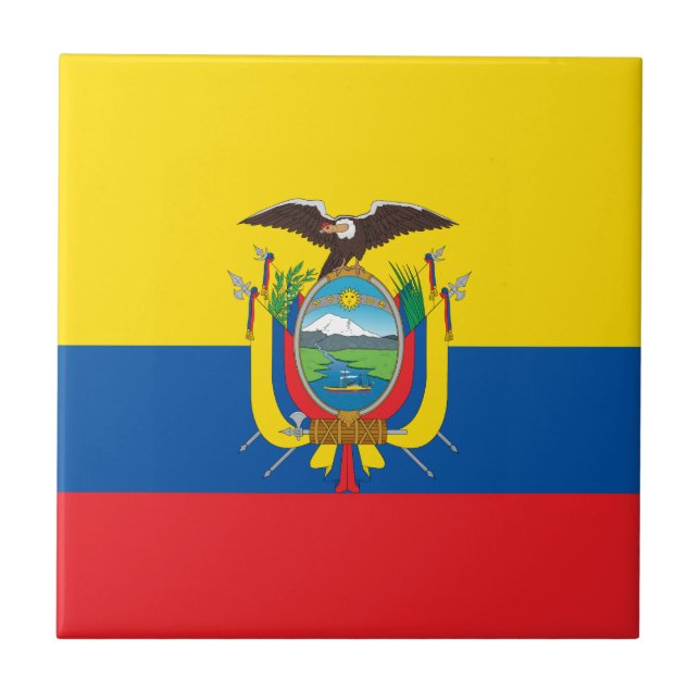 Azulejo De Cerâmica Bandeira do Equador (Frente)